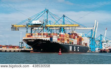 Le Havre, France - July 29, 2021: Containership Arica Of Company Msc, A World Leader In Global Conta