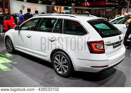 Skoda Octavia G-tec Car Showcased At The Paris Motor Show. Paris, France - October 2, 2018.