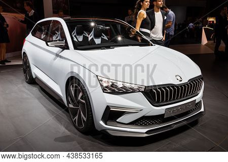 Skoda Vision Rs Car Showcased At The Paris Motor Show. Paris, France - October 2, 2018.
