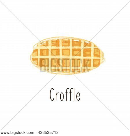 Croffle Waffle Illustration Isolated On White Background