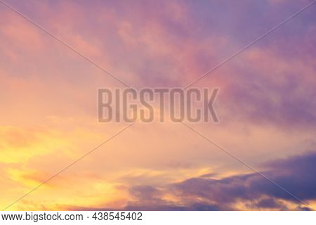 Bright Evening Clouds. Sunset Sky With Clouds, Clouds Scape Background. Cloud Weather Nature. Weathe