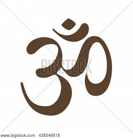 Diwali Om Sacred Symbol. Vintage Style Decorative Vector Elements. Hand Drawn Background. Indian, Gr