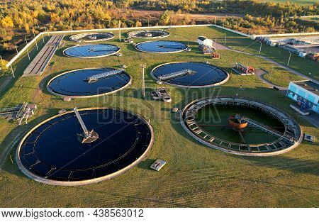 Sewage Treatment Plant. Wastewater Treatment Water Use. Filtration Effluent And Waste Water. Industr