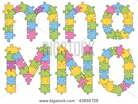 Jeu de lettres de jigsaw puzzle de vectorielles. Tous les casse-tête jigsaw a contour modifiable, afin que vous puissiez facilement chang