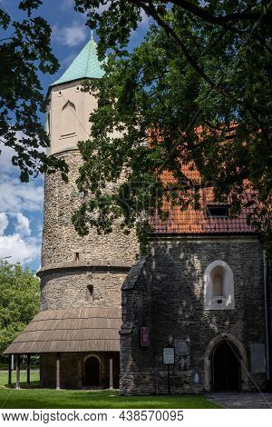 Strzelin, Poland - August 11, 2021: Saint Godehard's Rotunda, A Romanesque Stone Church From The 11t