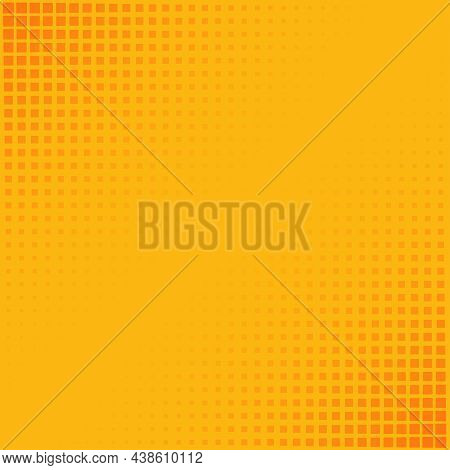 Orange Halftone Dot Gain Background - Abstract Retro Illustration With Dark Orange Dots On Orange Ba