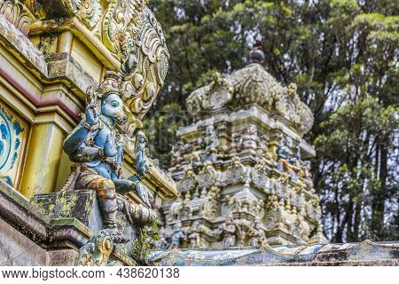 Sita Eliya, Sri Lanka - October 25, 2014: The Rising Gopuram Or Pinnacle Of The Sita Hindu Temple Am