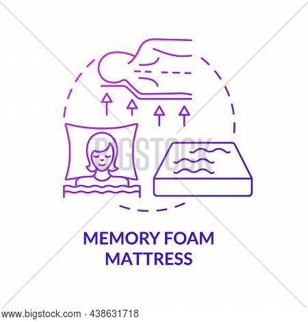 Memory Foam Mattress Purple Gradient Concept Icon. Common Mattress Material Abstract Idea Thin Line 
