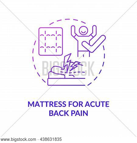 Mattress For Acute Back Pain Purple Gradient Concept Icon. Mattress Type Abstract Idea Thin Line Ill