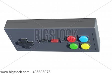 Cute Colorful Joystick Gamepad, Game Console On White Background. Computer Gaming. 3d Render