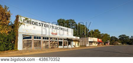 Chidester, Arkansas, Usa - September  26, 2021: The Old Business District On Main Street, Some Aband