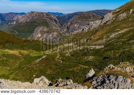 Autumn Landscape In The Somiedo Natural Park In Asturias.