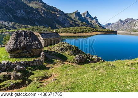 View Of The Lake Of The Valley In The Somiedo Natural Park In Asturias.