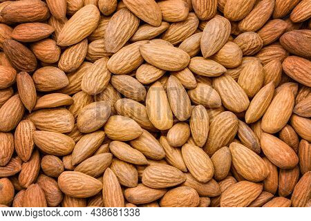 Almond Nut Food Background Full Frame Flat Lay
