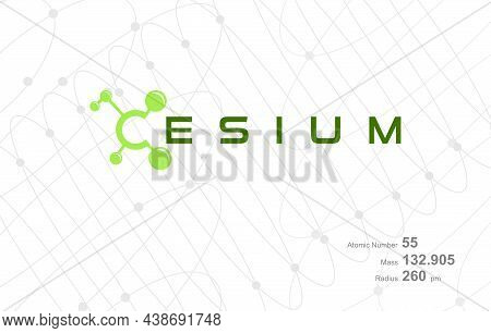 Modern Logo Design For The Word Cesium Which Belongs To Atoms In The Atomic Periodic System.