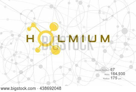 Modern Logo Design For The Word Holmium Which Belongs To Atoms In The Atomic Periodic System.