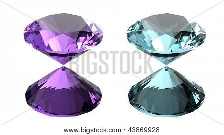 Biżuteria Kamienie roung kształt na białym tle
