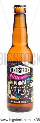 Groningen, Netherlands - October 31, 2021: Bottle Of Non Alcoholic Van De Streek Playground Ipa Beer