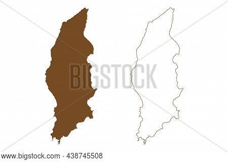 Laut Island (republic Of Indonesia, South East Asia) Map Vector Illustration, Scribble Sketch Laut M