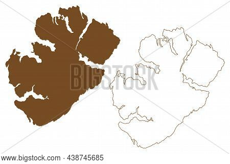 Magdalena Island (republic Of Chile, South And Latin America) Map Vector Illustration, Scribble Sket