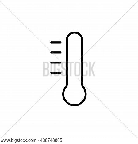 Thermometer Black Line Icon. Temperature, Hot, Cold Concept. Simple Design. Trendy Flat Isolated Out