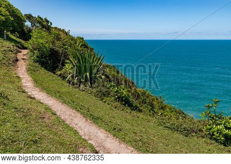 Trail Over The Cliffs With Ocean In Background