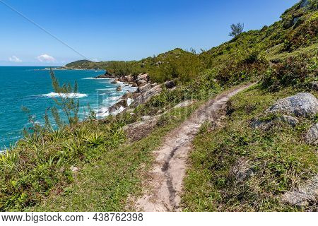 Trail Over The Cliffs With Ocean In Background