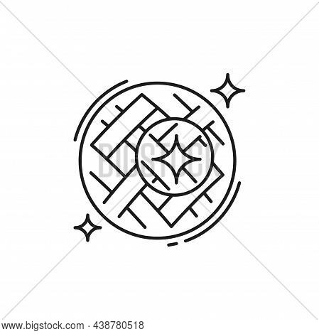 Closeup Fabric Fiber Isolated Washing And Dry Cleaning Line Icon. Vector Fiber Cloth With Spiral Sur
