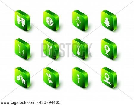 Set Wind Rose, Smartwatch, Forest, Location Of The Forest, Shovel, Marshmallow Stick And Kayak Canoe