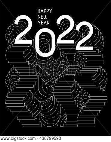 2022 Creative Typography Poster Design. Liquid Vector Typography