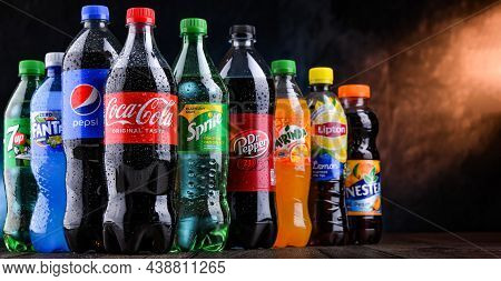 Bottles Of Global Soft Drink Brands