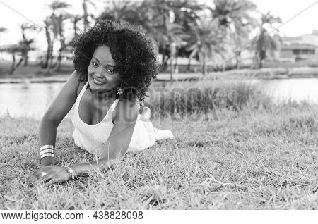 Beautiful Model Wearing White Dress.