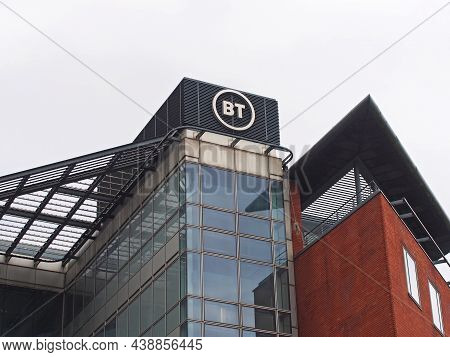 Leeds, West Yorkshire, United Kingdom - 25 August 2021: Logo On The Bt Offices On Sovereign Street I
