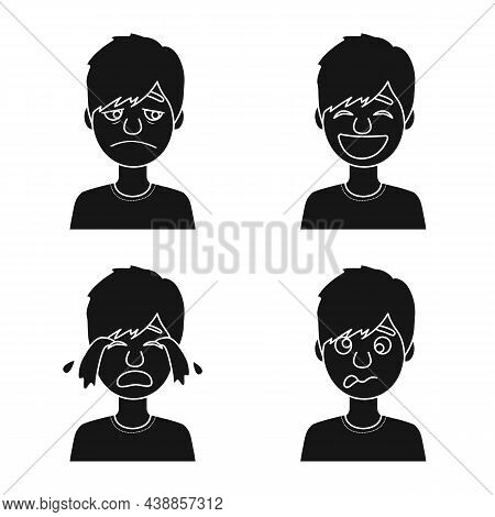 Isolated Object Of Face And Boy Sign. Set Of Face And Young Stock Vector Illustration.