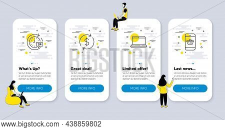 Vector Set Of Line Icons Related To Usd Exchange, 24h Delivery And Notebook Icons. Ui Phone App Scre