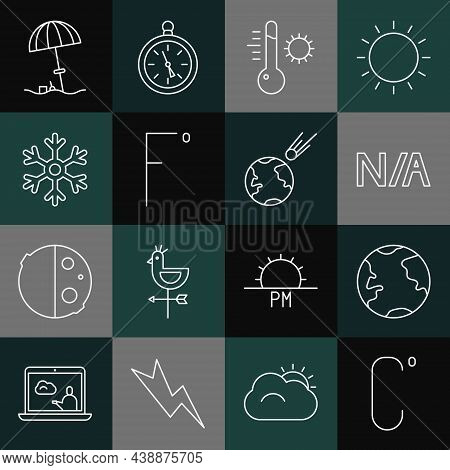 Set Line Celsius, Earth Globe, Not Applicable, Meteorology Thermometer, Fahrenheit, Snowflake, Sun P
