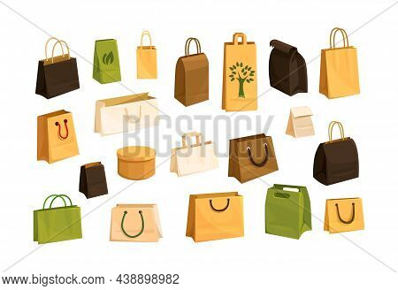 Shopping Paper Mockup Realistic Square Paper Package Bag, Festive Boxing. Corporate Identity Blank P