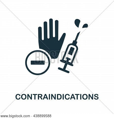 Contraindications Icon. Monochrome Sign From Vaccination Collection. Creative Contraindications Icon