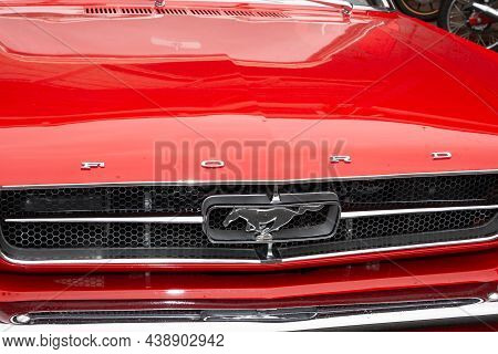 Bordeaux , Aquitaine France - 11 02 2021 : Ford Mustang Muscle Car Text Logo And Sign Text Of Americ