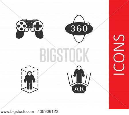 Set Augmented Reality Ar, Gamepad, 3d Modeling And 360 Degree View Icon. Vector