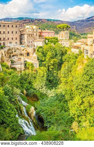 Tivoli,italy - September 5,2021 - View At The Vesta Temple In Tivoli. Tivoli Is A Town And Comune In