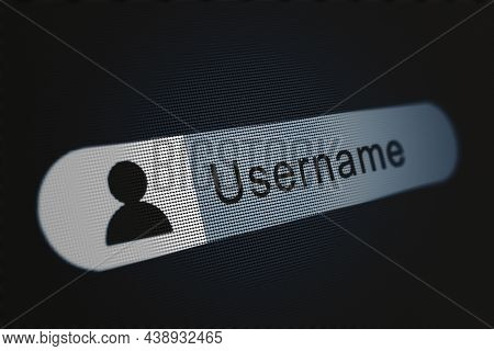 Creative Username Bar On Dark Background. Data And Information Concept. 3d Rendering