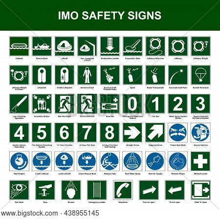 International Maritime Organization (imo) Safety Signs, Illustration. Poster Design