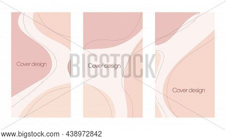 Abstract Vector Modern Stories Background Set. Geometric Illustration Background. Hand Drawn Pastel 
