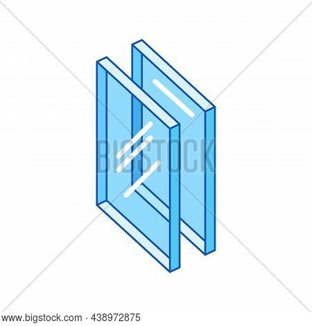 Illustration Of Glass Layers. Cross Section Double Glazed Window.
