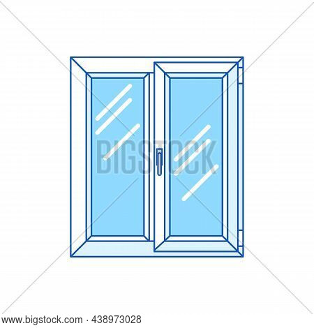 Illustration Double Glazed Window. Pvc Plastic Profile.