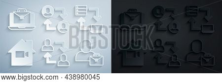 Set Project Team Base, Online Working, Video Camera Off Home, Freelancer, And Icon. Vector
