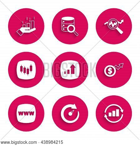 Set Financial Growth, Digital Speed Meter, Graph Chart Infographic, Dollar, Website Template, Browse