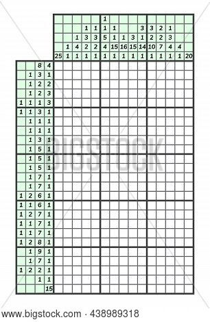 Japanese Crossword Puzzle. Kids And Adult Mathematical Mosaic. Nonogram. Logic Puzzle Game. Digital