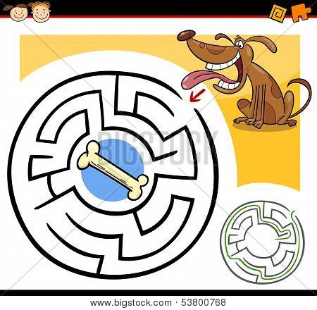 Cartoon Maze Or Labyrinth Game
